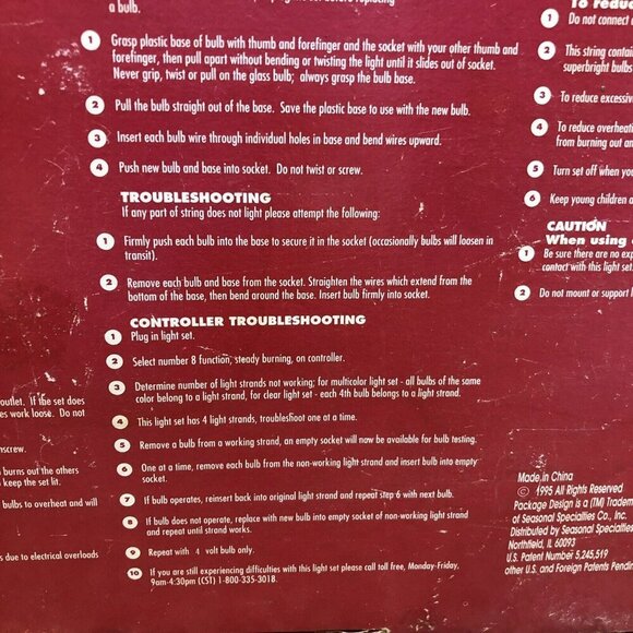 Vintage Starburst Christmas Light Set Clear 15 Clusters Pinwheels 1995 - Picture 6 of 13